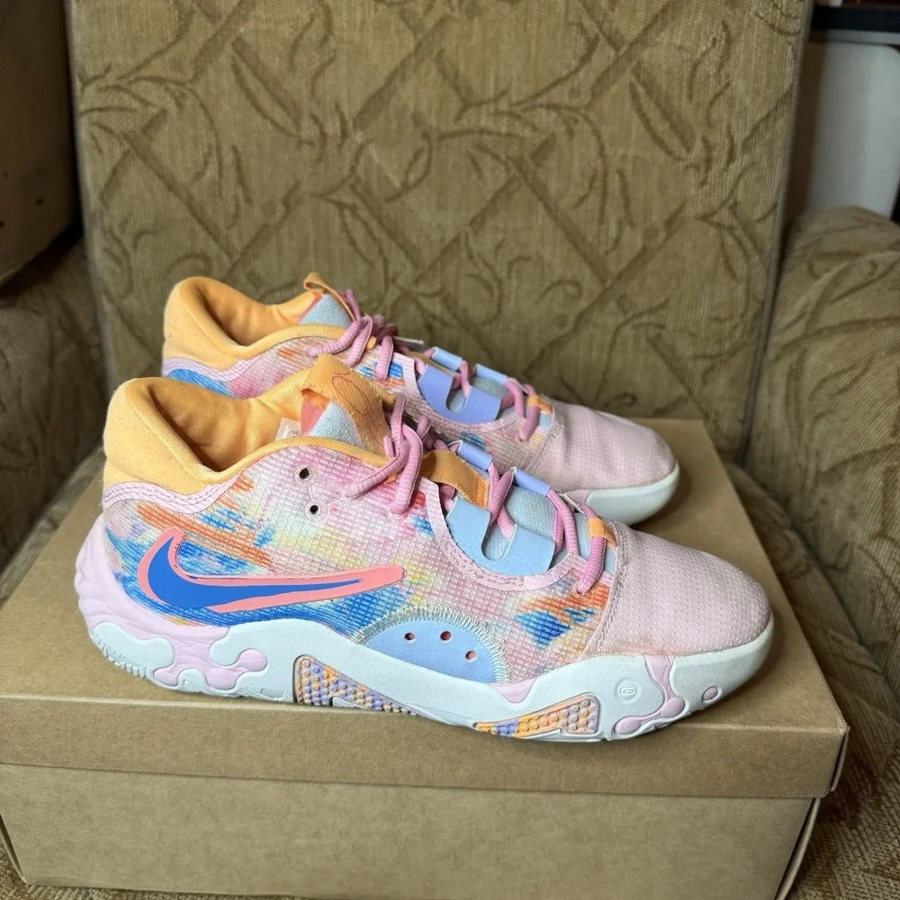Size 8 Nike PG 6 Painted Swoosh Paul George PINK BLUE Natasha‎ DO9824-100